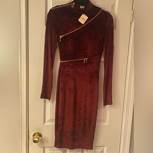 Burgundy Velvet Agent Provocateur Ruth Dress- NWOT